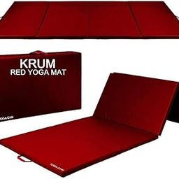 Krum Foldable High-Density Foam Gymnastics Training Tumbling Exercise Yoga Mat for Men & Women, 22mm Thick, 72 x 24 x 22mm (RED)-image-42