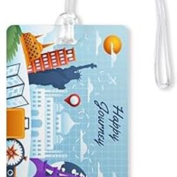 Happy Journey Luggage Tags, Bag Tag Travel Id Labels Tag for Baggage Suitcases Bags with Silicon| Multicolor-10