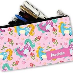 Cusomised Stationery Kit Personalised Name Unicorn Print Pencil Pouch for Girls School Kids Custom Pencil Case-image-88