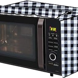 The Furnishing Tree microwave oven cover Suitable for IBELL 30 Liters OTG 30GDLX, Dustproof, Stain-Resistant, Cover Size WxDxH in CM- (51.5x42x30), Gingham Pattern Black & White-image-101