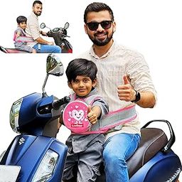 LovDear safety belt for kids for bike, scooty with Storage Bag (Age: 18 months to 9 years)- Adjustable Kids Safety Belt for Two Wheeler-baby safety belt for 2 wheeler-bike belt for kids safety- Pink-26