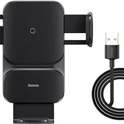 Baseus Wisdom Auto Alignment Car Mount Wireless Charger（QI 15W）(Air Outlet Base Black-image-0