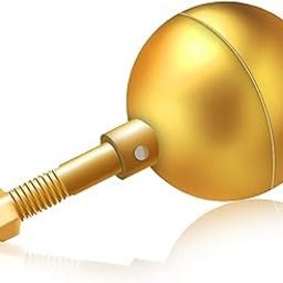 Mielukan Flagpole Ball Topper Ornament, Gold Anodized Aluminum Finish, Flag Pole Ball Top Replacement, 1/2"-13UNC Threading Fit Most USA Flag Pole, Pulley Truck & Solar Lights-image-20