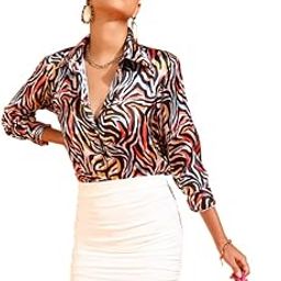 Printed Full-Sleeves Regular-Fit Satin Printed Shirt for Women Stylish Western Casual Wear-picture-56