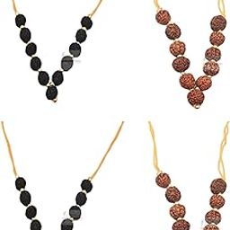 Handmade Rudraksha Mala for Small Idols, shivling, Shiv, laddu Gopal, Lakshmi Ganesh Statue Garland, Set of 4-image-89