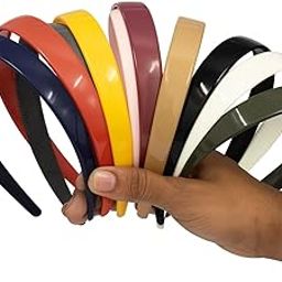 ANNA CREATIONS Plastic Headbands with Teeth Pack of 12 Durable, Lightweight Sports Hair Bands for Women, Girls, Teens & Kids 2cm Non-Slip Hair Accessories (Gloss Finish)-image-48