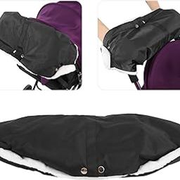 Warm Hand Muff, Waterproof Thicken Windproof High Quality Stroller Hand Muff, Winter for Strollers with Beam Outdoor Travel(black)-image-46