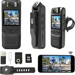 Muayb WiFi Body Camera 1080P HD Recorder 32GB with Audio&Video,180° Rotating Lens, Wireless Camera, Loop Recording, Image Mirroring, Cycling, Law Enforcement, Security, Travel-30