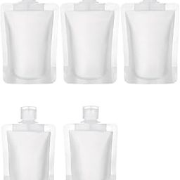 AARKRI SALES Kitchen GIMS 5 Pcs TSA Approved Clear Travel Pouches - Refillable 100ml Squeeze Containers for Toiletries, Shampoo, Conditioner, and Cosmetics-54