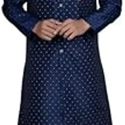 amzira Mens Ethnic Wear Dark Blue Traditional Indo Western Set-picture-32
