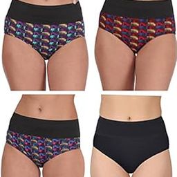 Womens 100% Pure Soft Cotton Sinker Tummy Control/Tummy Tucker Hipsters Panties with Soft High Waist Elastic Band -Pack of 4-image-71