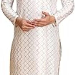 Men's Silk Blend Embroidered Kurta with White Churidar Set-image-23
