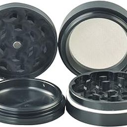 True CNC Highgrade Aluminium Herb Grinder(4 Part, 50mm, Black)-image-93