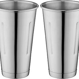 Metal Magery Stainless Steel Milkshake Cups Immersion Hand Blender Malt Cup 30 oz Set of 2-picture-17