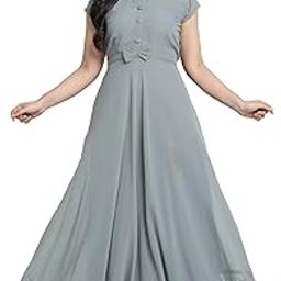 Women's Maxi Dress with Tie-Up Neckline, Cap Sleeves and Maternity Dress, Side Zipper Dress for Pregnant Ladies Gown-image-15