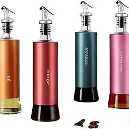 HOMTOPY Glass Oil Dispenser Bottle with Stainless Steel Lid – 300ml Leak Proof & Drip Free Oiler for Cooking, Seasoning & Kitchen Use – Durable Clear Glass Container for Olive Oil, Vinegar & More-image-67