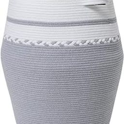 GRATIFY Extra Large Storage Basket with Lid 60L, 16"Wx18"H Woven Laundry Basket with Handle Jute Laundry Basket, Wicker Basket Blankets Pillows Storage in Living Room Baby Nursery with Lid (Grey)-image-25