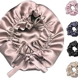Attune Satin Silk Bonnet for Sleeping, Handmade Adjustable Silk Hair Shower Cap || For Curly Hair || For Women & Girls || Best Gift for Girlfriend, Sister & Mom (Beige)-image-75