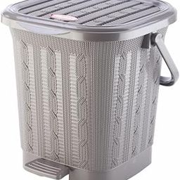 Nayasa Mikado Waste Paper Bin No 118 in Rope Style with Inner Bucket & Lid, Multi Purpose Dustbin, Grey-33