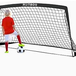 RUNBOW 6x4 ft Portable Kids Soccer Goal for Backyard Practice Soccer Net with Carry Bag (6x4 FT, Black, 1 Pack)-image-18