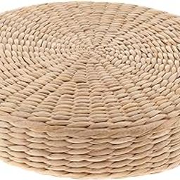 Woven Straw Flat Seat Cushion Round Floor Pillow for Patio Fireplace Balcony 40cmx6cm-image-9