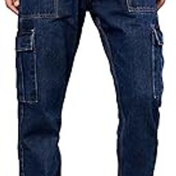 Men's Loose Fit Cargo Jeans | Non Stretchable | Cargo Denim for Men | Loose fit Cargos | Utility Pockets-image-82