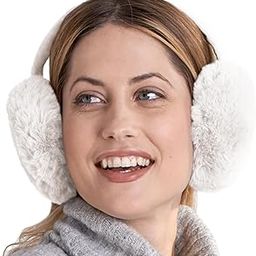 Womens Ear Muffs - Winter Ear Warmers/Covers - Cable Knit Furry Fleece Earmuffs for Cold Weather-image-86
