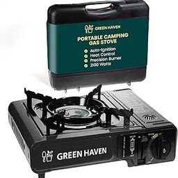 GREEN HAVEN Portable Camping Stove with Cary Case | Premium Camping Gas Stove |EN417 Compliant Camping Stove Gas Portable | Gas Camping Stove with Automatic Ignition & Heat Control (Black Stove)-image-27