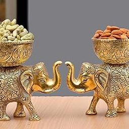 Brassdaddy Metal Elephant Top Dryfruit Bowl, 500 ml-image-47