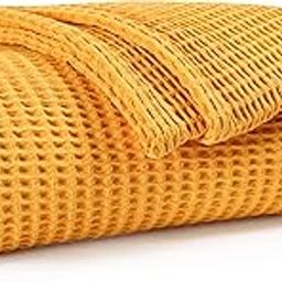 DESTIN HOME 100% Cotton Blanket for Bed - AC Blankets for Summer, Lightweight and Breathable Soft Woven Blanket for Spring | Size -60 x 90 Inches | Yellow-image-57