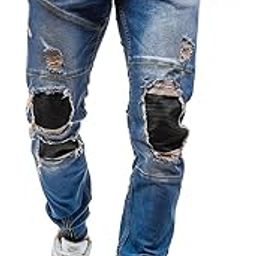 Ubervia Cotton Jeans Broken Hole Worn Out Fashion Casual Long Pants-Layfoo-image-53