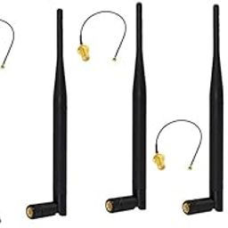 NISTECH 5dBi Whip Rubber Duck Omni Whip Antenna SMA Male with RG 1.13 SMA Female to UFL IPX IPEX Extension Cable 15cm for 2.4GHz 5GHz Dual Band WiFi Router 15cm- 5 Set-12