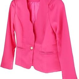 Classic Work Wear Jacket Open Front Basic Bedroom OL Slim Solid Coat S Rosy-picture-28