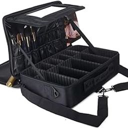 SHAMAX® Professional Makeup Case Organizer Bag for Women Travel Cosmetic Kit Storage Vanity Box Vanity Bag for Cosmetics Travel Cosmetic Kit Storage Organiser (Black, Extra Large)-image-18