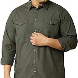 thomas scott Men's Plus Size Premium Solid Pure Cotton Casual Shirt-picture-6