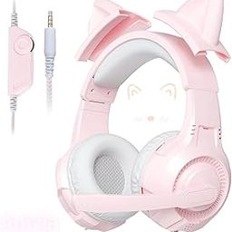 Anivia Cat Ear Headset for Girls, Cute Over Ear Headphones with Microphone, Volume-Control, Soft Plush Ear Pads, Adjustable Headband for PC Computer/Laptop/Mac/ PS5/ PS4/Xbox/Phones(Pink)-image-40