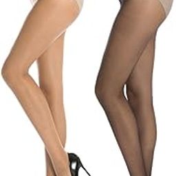 Women's/Girls 20 Denier superfine fiber Black and Beige color Pantyhose, super soft tights/stockings (Pack of 2)-3