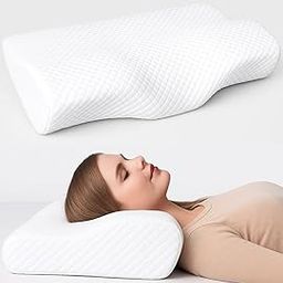 Memory Foam Pillow, Countor Cervical Orthopedic Memory Foam Pillows Supports Neck Pain and Shoulder Pain for Sleeping, Ergonomic Cervical Pillow Neck Support Pillow for Side Back (1 Pcs)-28
