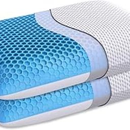 The Sleep Company SmartGRID Hybrid Pillow | Neck & Shoulder Support Sleeping Pillow | Bed Pillow for All Sleepers | Luxe Cotton Viscose Washable Cover | 26 x 16 Inches | 5" Height | White | Pack of 2-26