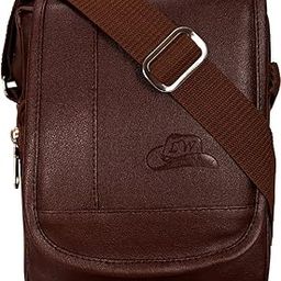 Leather World Sling Bag/Crossbody Bag PU Leather with Adjustable Strap for Daily and Travel Use, Durable, Water-Resistant, Travel-Friendly (Unisex -Brown)-17