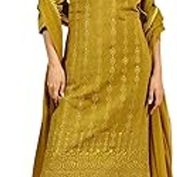 Women's Silk Blend Chikankari Embroidery Kurta Set with Dupatta-image-30