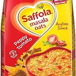 Saffola Masala Oats | 500g | Peppy Tomato | Tasty, Anytime Snack | Ready in 3 mins | Millets Goodness- with Bajra & Jowar | No maida , No added preservatives | Oats helps manage weight-image-79