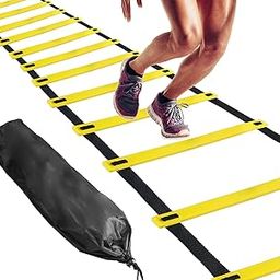 Serveuttam Agility Ladder 8 Meter Speed Training Ladder with 16 Adjustable Rungs, for Soccer, Football, Sports Training - Includes Heavy Duty Carry Bag Speed Ladder (Multicolor) (Yellow, 4m 10Runs)-picture-15