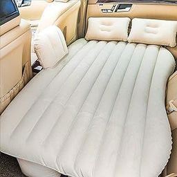 Thump THCMR1P Inflatable Car Mattress with Pump, Extended Couch & 2 Portable Air Pillows Compact Wavy Design Multipurpose Bed for Baby (Beige)-23