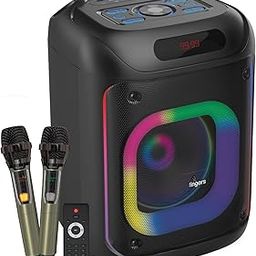 FINGERS 2Mic-ThunderBox Portable Speaker with 2 Wireless Mics (40W Immersive Bass, 6.5-Hour Playtime, Dazzling RGB Lights, Recording Feature, TWS Enabled, Bluetooth | USB | AUX | MicroSD | FM Radio-10