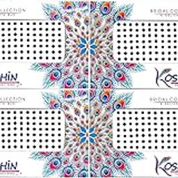 KOSHIN Black Color Round Shape Small Size Diameter 4mm Forehead Bindi For Women Girls Ladies Pack of 4 - Black Plain Velvet KumKum Bindi | Light Fabric Bindi | Tikli | Black Pottu | Dot | Combo Pack-image-64