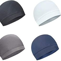 Cotton Helmet Skull Caps for Men Bike Head Caps Hair Inner Helmet Liner for Bikers Sweat Wiking Cooling Skull Cap for Cycling, Summer Helmet Cap for Men (Pack of 4) Multicolour, Free Size-image-88