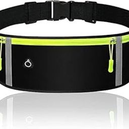 HMAA Running Waist Belt for Women & Men Sweat Rainproof Phone Holder with & 3 Pockets Headphone Hole WaistBag for All Kind of Phone-Sports, Yoga, Workout & Outdoor Activities- Multicolor-image-69