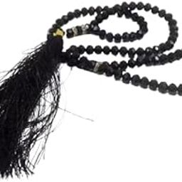 Alixzaan Prayer Crystal Beads Islamic Tasbih, 100 Black Beads with Tassel, Muslim Prayer Accessory for Men and Women-image-48