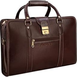 24 Litres Leather Laptop Briefcase Bag for Men Office (L-45.7 x H-35.6 x W-15.2 cm)-picture-45